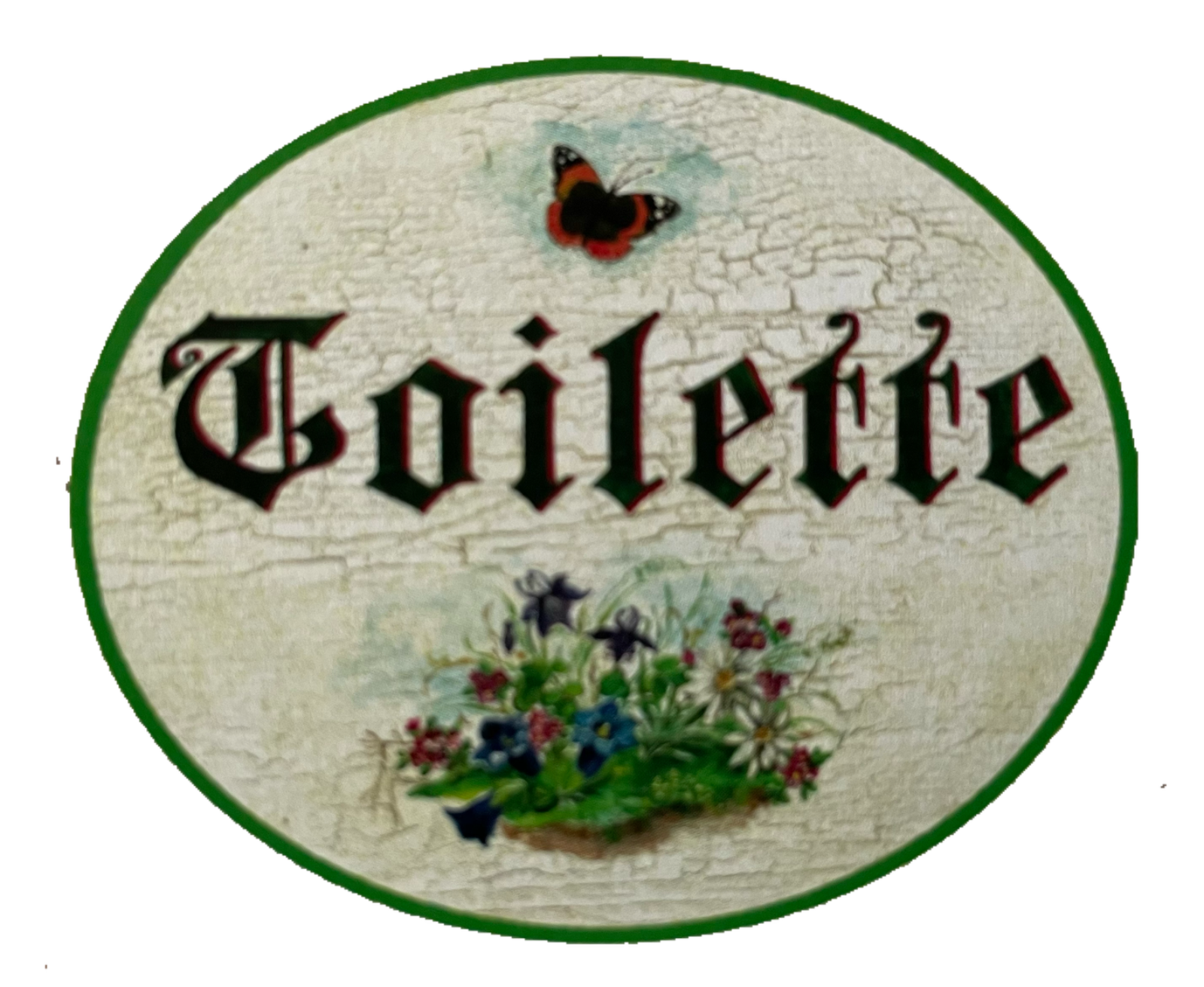 Nostalgie Holzschild Toilette Schnetterling WC Klo Schild