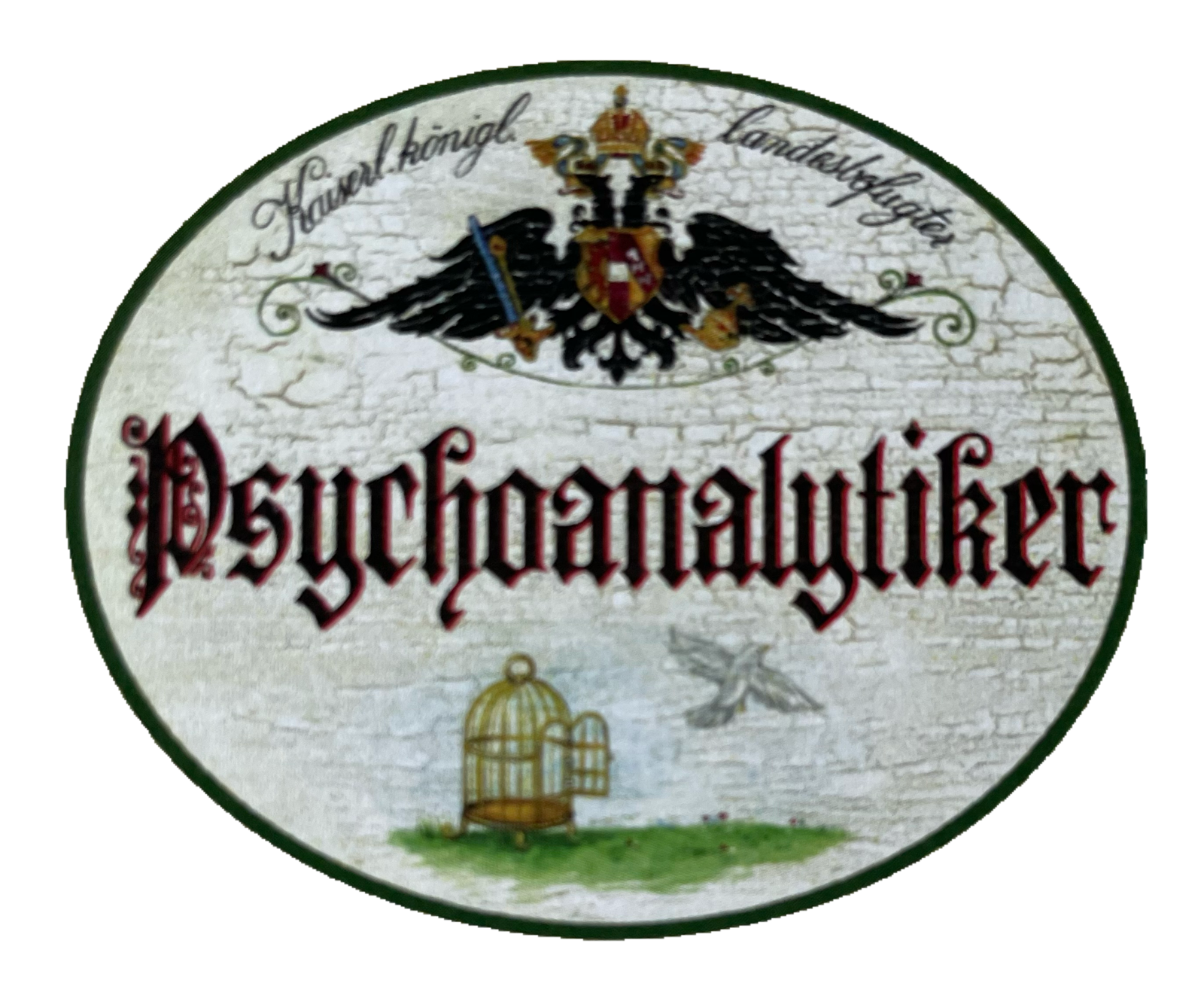KuK Nostalgie Holzschild Landesbefugter Psychoanalytiker Psychologe Schild