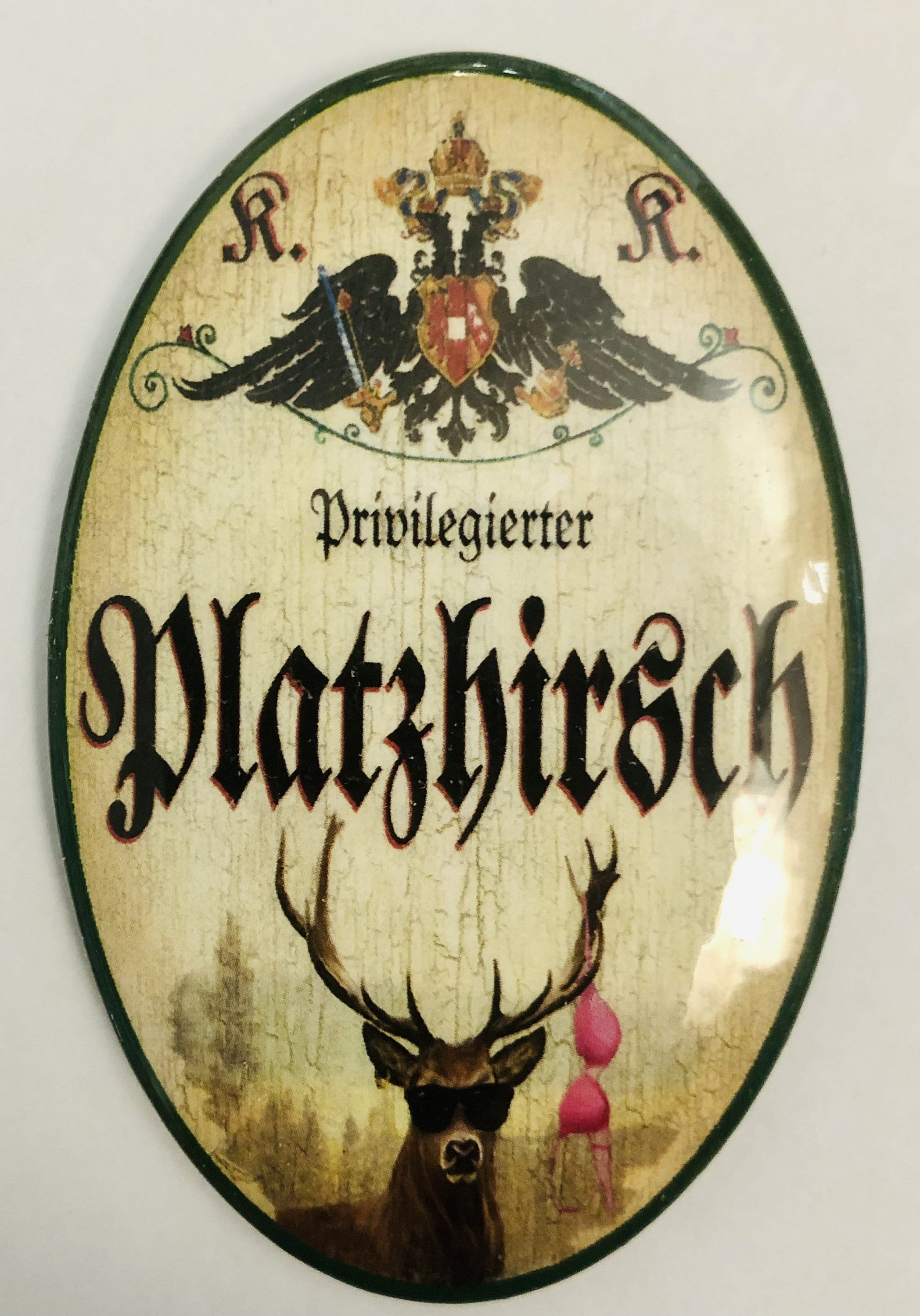 K&k nostalgie flaschenöffner magnetisch privilegierter platzhirsch  7x4,5cm