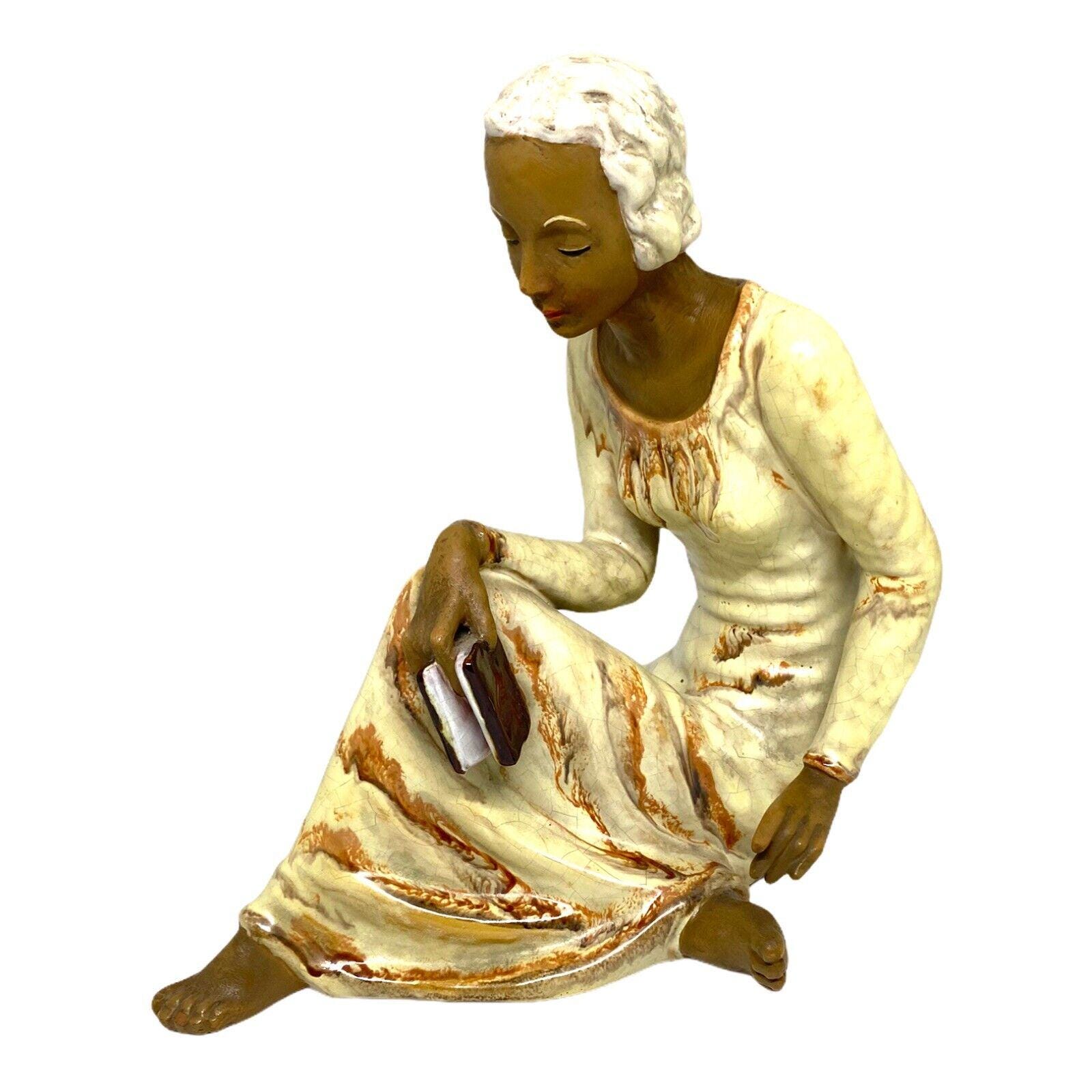 Rarität goldscheider figur art deco frau mit buch 22 x 20 cm 8596 64