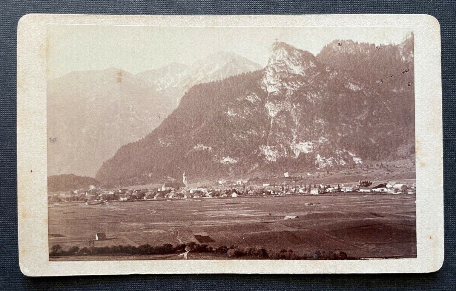 Foto Oberammergau Blick Ort Gebirge Berg Bayern Deutschland ca.10,4x6,4cm 410072