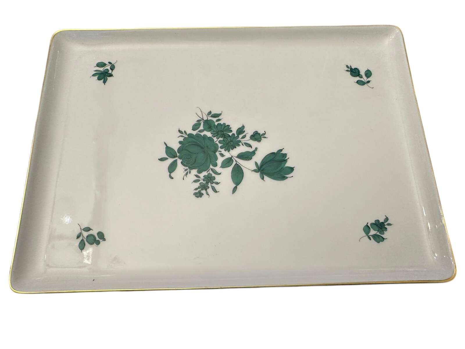 Augarten Wien Maria Theresia Platte Tablett Vienna Porcelain Austria 22.5x16.5
