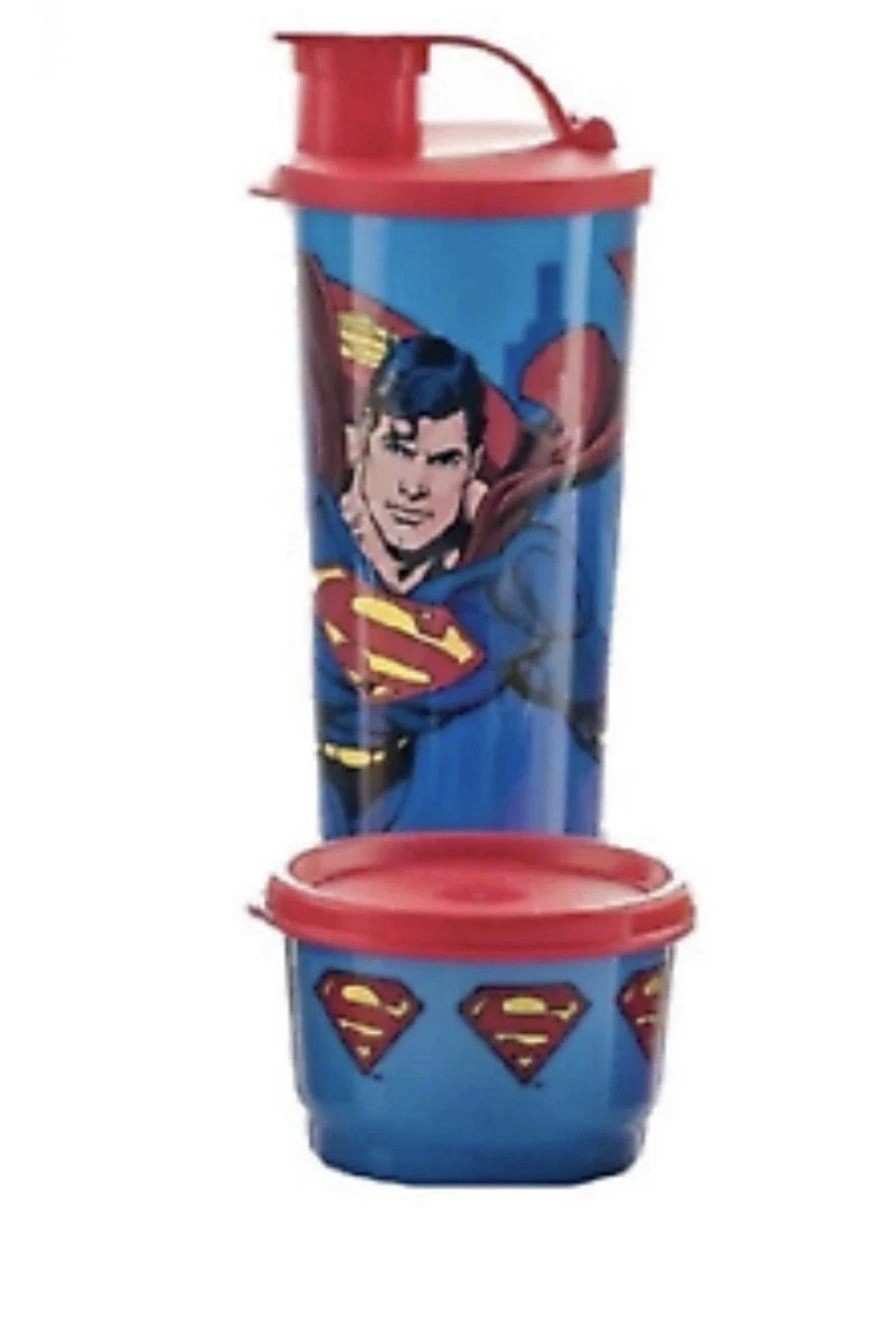 NEW Tupperware Superman Justice League Snack Cup & 16oz Tumbler Set! 🥤✨