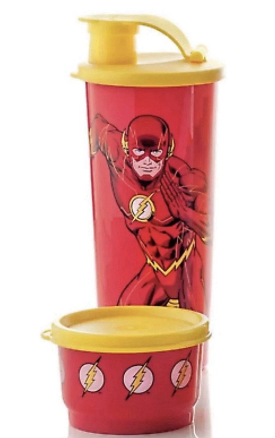 NEW Tupperware Justice League The Flash Snack Cup & 16oz Tumbler Set! ⚡️🥤✨
